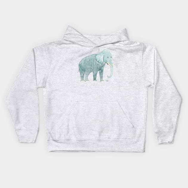 Watercolor Elephant Kids Hoodie by annalisaamato